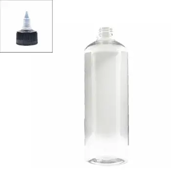 500ml üres, kerek, műanyag, üveg , átlátszó pet palack fekete Twist Top Sapkák, hegyes szája felső sapka