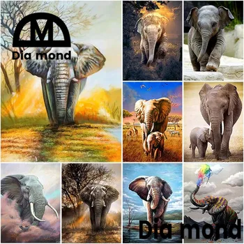 5D Diy Elefánt Gyémánt Festmény Teljes Gyakorlat Állatok Gyémánt Hímzés Afrikai Táj, keresztszemes Készletek Mozaik Wall Art Dekor