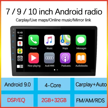 Android 9.0 2 Din autórádió Multimédia Lejátszó Egyetemes auto Hifi GPS TÉRKÉP Volkswagen Nissan-Hyundai Kia toyota CR-V