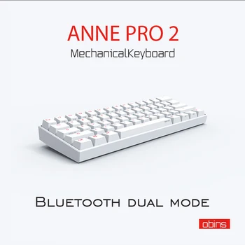 ANNE Pro 2 Mini Hordozható, Vezeték nélküli, Bluetooth-60% RGB Mechanikus Billentyűzet 5.0 Cseresznye Gateron Vörös Kék Barna Kapcsoló Gaming Billentyűzet