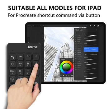 Aoiktye Vezeték nélküli Billentyűzet Nemz Mini Hordozható Újratölthető Bluetooth-Kapcsolat a Grafika, Rajz Tabletta Pad Festmény