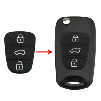 Csere 3 Gomb Távoli kulcstartó Esetben Gumi Pad Hyundai Kia Flip Távoli Autó Kulcs Shell