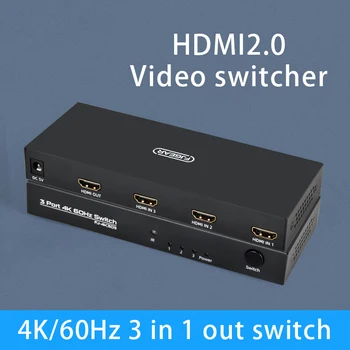 FJGEAR 2.0 HDMI Switcher 3 1 4K-s, 3D-s HD HDMI Switch TV Box PC Kapcsoló HDMI Távirányítóval EU-Csatlakozó