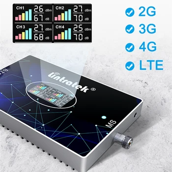 Lintratek 4 Band Jelerősítő 800 900 1800 2100 mhz Hálózat Emlékeztető 2G 3G 4G LTE 70dB AGC Erősítő B20 B8 B1 B3 Hang + Adat