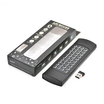 MX3 MX3-L Háttérvilágítású Air Egér T3 Smart Hang Távirányító 2.4 G RF Vezeték nélküli Billentyűzet X96 Mini KM9 A95X H96 MAX Android TV Box