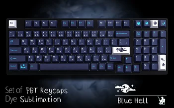 PBT Keycap 129 Kulcsok Cseresznye Profil FESTÉK-SUB Személyre szabott GMK Kék Pokol keycaps Mechanikus Billentyűzet
