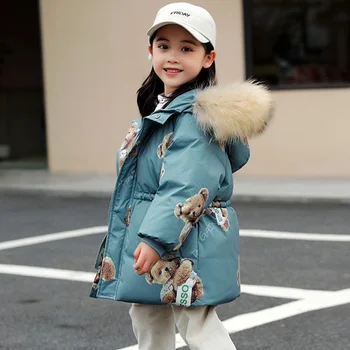 Sűrűsödik a Gyerekek Snowsuit 1-8 Év -30 fok Gyermek Kabát Téli Kabát lányoknak ruházat, Ruha Baba hosszú Kabát síruha