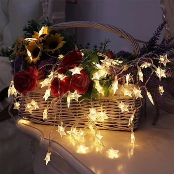 1,5 M 3M 6M LED string fények, Csillag tündérfény garland Esküvői Parti nyaraló Világítás Dekoráció lámpa