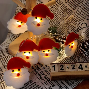 10/20 LED Karácsonyi Fények LED Santa Fények String USB Holiday Party Dekoráció Medál Room Decor tündérfény Új Év 2022