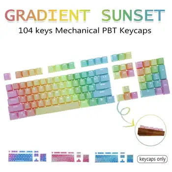 104 Kulcsok Keycaps Naplemente Gradiens Háttérvilágítású Keycaps Vastag PBT OEM Profil Cherry MX Kapcsolók a Mechanikus Billentyű sapka