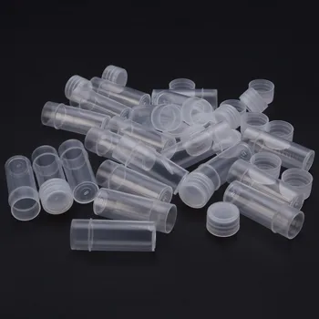 10db 5ml Műanyag Üveg Minta Kis Üveg kémcső Mini Palack Tároló Konténerek Fehér Újratölthető Palack