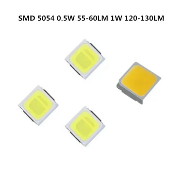 110PCS SMD LED 5054 Chips 0,5 W 60LM 1W 3V 6V 120LM Gyöngyök Fény, Meleg Fehér, Hideg Felületre Szerelhető PCB LED-Fénykibocsátó Dióda Lámpa