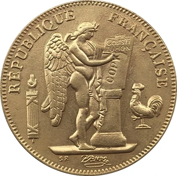 24 K aranyozott 1887-ben Franciaország 50 frankot érme MÁSOLATA