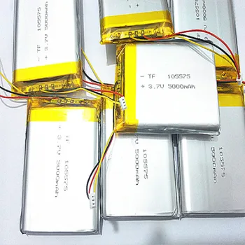3 line felületen Li-polimer MODELL 105575 5000mah 3.7 V-os lítium-polimer akkumulátor MP3 MP4 GPS A csatlakozó