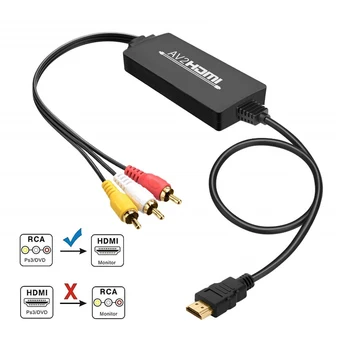 3 RCA AV HDMI USB hálózati Video Audio Kábel Átalakító Adapter HDTV TV Box XBOX DVD Laptop