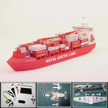 3D-s Papír Modell 1:400 Skála Dánia Konténerszállító Hajó Mary Arctica Modell DIY Katonai Rajongók Kézi Játék Puzzle Játékok Modell Ajándék