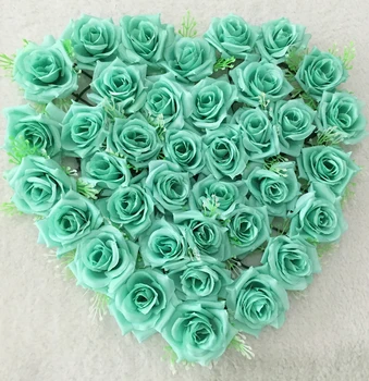 40*40cm kék Szív Alakú Rose Lóg Virágok Koszorú Koszorú Haza, Ajtó, Fal Dekoráció, Esküvői Autó Dekoráció, Virágok