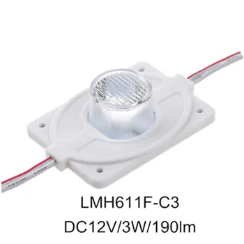 5db DC12V Nagy teljesítményű Vízálló LED Modul injekció len (1LED fehér 3W) a kétoldalas Lightboxot nagy fényerő