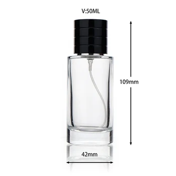 5db/sok 50ml Vastag Üveg Parfüm Üveg Utazási Zsebében Üveg Spray Üres Téglalap alakú Köd Adagoló Porlasztó