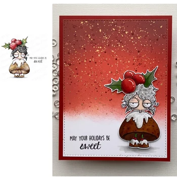 A karácsonyi puding bélyegző fémforgácsolási Meghal, Bélyegek Scrapbook Napló Dekoráció Dombornyomás Sablon Diy Üdvözlő Kártya, Kézzel készített 2