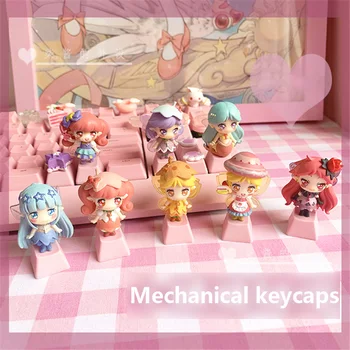 Anime Rajzfilm Elfek Keycap Aranyos PBT Mechanikus Billentyűzet Keycaps Kreatív, Kézzel készített Egyedi Gaming Billentyűzet Kulcsot Kap