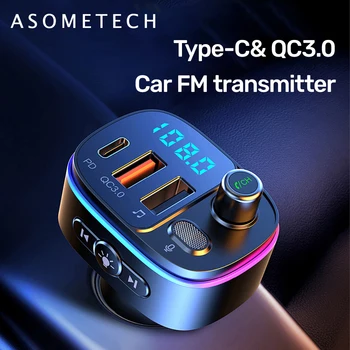 Autós MP3 Lejátszó Bluetooth 5.0 Vevő FM Transmitter Multi USB Autós Töltő Gyors Felelős az Automatikus PD 18W c típus QC3.0 Telefon Töltő