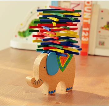 Baba Játékok Oktatási Elefánt/Teve Kiegyensúlyozó Blokkok Fa Játékok Bükk Fa Egyensúly Játék Montessori Blokk Ajándék A Gyermek