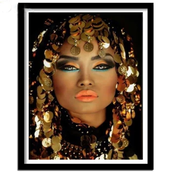 Bling Gold Smink Nő Gyémánt Festmény Diy 5d Teljes Négyzet, Kör Gyakorlat Cross Stitch Strasszos Haza Fali Dekoráció