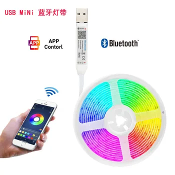 Bluetooth SMD5050 LED Szalag Lámpa Rugalmas Lámpa 1M 2M 3M 4M 5M-Szalag Dióda DC5V Asztal TV Háttér Szoba Világító USB-Kábel