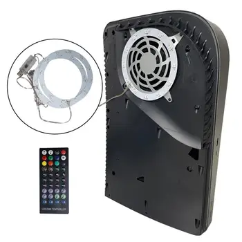 Csík Fény Dekoratív Felvételi Funkció LED Konzol, hűtőventilátor, USB-Távirányító-RGB Szalag Lámpa PS5