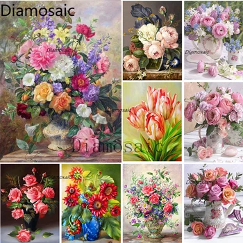 Diamosaic 5D DIY Gyémánt Festmény Teljes Kör, Négyzet, Hímzett Kép, Mozaik Tartozékok Virág Paiting Cross Stitch lakberendezés