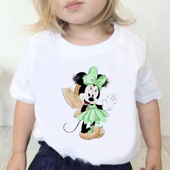 Disney Gyermek pólók Minnie Egér Mert Nyomtatás Póló, Alkalmi Szabadtéri póló Harajuku Stílus Gyerek Felső Ruhát Kényelem Tshirt