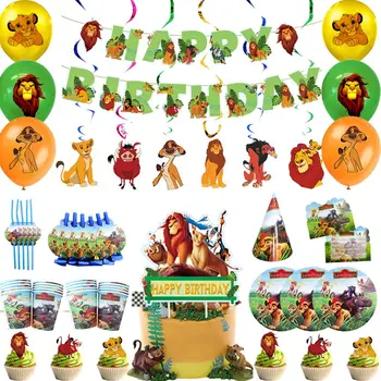Disney Oroszlán Király Simba Téma Dekoráció, Party Dekoráció Eldobható Evőeszközök Csésze, Tányér, Szalvéta, Gyerekeknek, Születésnapi Party Kellékek