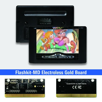 DJ Fiú - EUR Címke Flashkit MD Electroless Arany PCB Kártya Sega Genesis Megadrive videojáték-Konzol