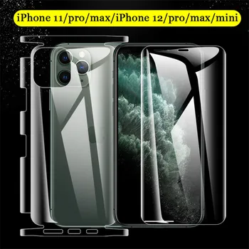 Első+Hátsó Teljes Borító Hidrogél Film iPhone11 Pro Max HD Átlátszó Puha Képernyő Védő Oldalon Film iPhone12 Pro Max