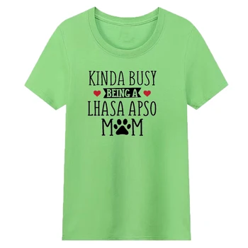 Eléggé Elfoglalt, Hogy Egy Lhasa Apso Anya ok-Okozati Laza Női póló Kutya Szerető Tshirt Ajándék Kutya Tulajdonosa, a T-shirt állatbarát-Top Hajó