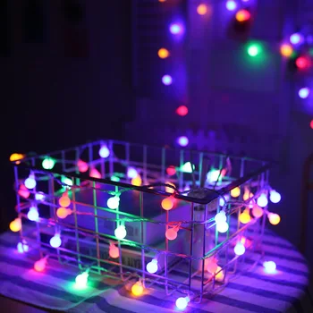 Esküvői Dekoráció Girland LED String Lámpák Akkumulátor Karácsonyi LED Labdát Garland Világítás Dekoráció Fa Ünnepi Fények, Kültéri