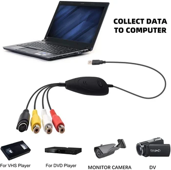 EZCAP172 USB Audio Video digitalizáló Kártya Grabber Átalakítani Analóg Videó VHS 8 mm-es DVD-Lejátszó videokamera Magnó a Win7/8 Win10