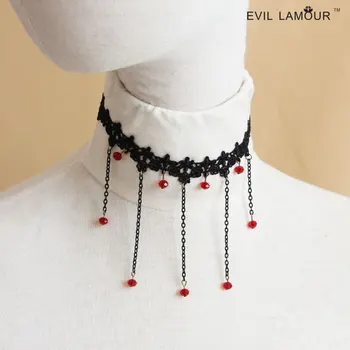 Hercegnő gothic lolita nyaklánc Személyiség tassel nyakörv, csipke divat kiegészítők nyaklánc rövid nyaklánc ékszer JL-183