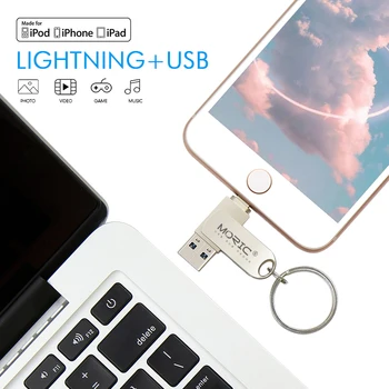 Igazi Kapacitás USB Flash Meghajtó iPhone 32GB 64GB 128GB flash memory stick USB 3.0 pendrive, magas minőségű U-lemez