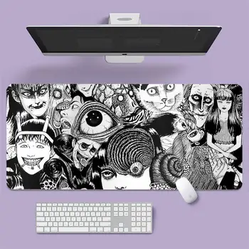 Junji Ito Tees Horror Képregény Hivatal Egér Gamer Puha egéralátétet Nagy laptop XL csúszásmentes gumi irodai számítógép egér pad