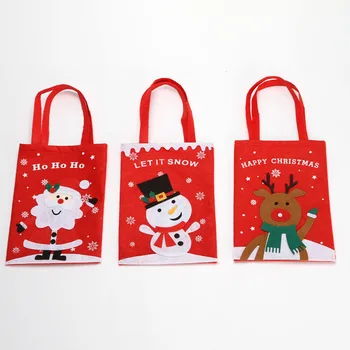 Karácsonyi ajándék táska nem szőtt applied Vörös Ajándék Táska Karácsonyi ajándék zacskó Cukorkát Táska Boldog Új Évet 2022
