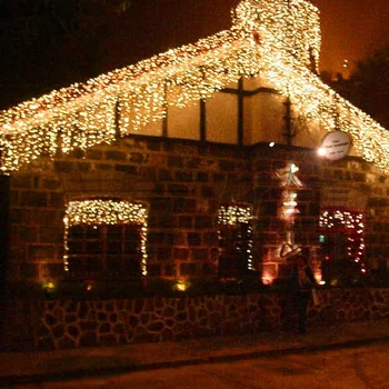 Karácsonyi Dekoráció Az Otthoni Kerti LED Függöny Jégcsap String Fény Utcai Garland A Ház Télen 220V 5m Bágyadtság 0.4-0.6 m