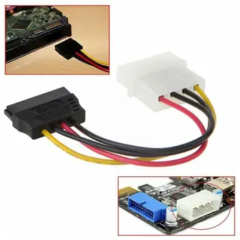 Kiváló Minőségű Férfi Nő 4-pin Power Drive-Adapter Háztartási Kábel Készletek Molex Számítógép 15-pin Csatlakozó Ide Sata T3y5