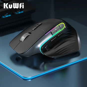 KuWFi 2.4 G Wireless Egér Újratölthető, Vezeték nélküli Ergonomikus Gaming Egér Laptop Office Üzleti Néma 4000 DPI