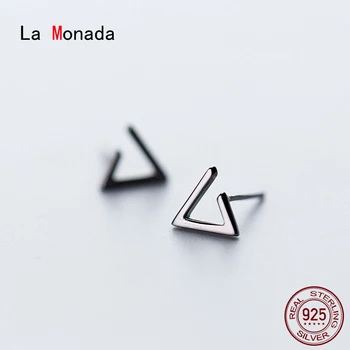 La Monada 925 Sterling Ezüst Fülbevaló Női Háromszög Fülbevaló, Ezüst, Fekete, Női Kiegészítők, Ezüst Ékszerek 925