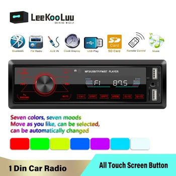 LeeKooLuu 1DIN érintőképernyő-Dash Autó Rádió Sztereó Távirányító Digitális Bluetooth Audio Sztereó 12V USB Mp3 Lejátszó FM