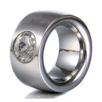 Luxus a Nagy Gyűrűk A Nők, Rozsdamentes Acél gyűrű, Esküvői Részt Trendi Cirkon Zenekarok ékszerek