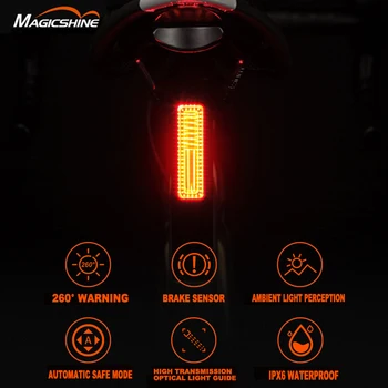 Magicshine Auto Start Stop Fék Érzékelő Lámpa Bicikli Hátsó LED USB Töltés Kerékpáros Lámpa
