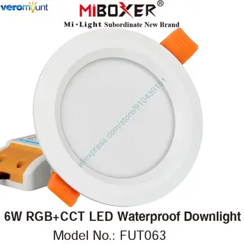 MiBoxer FUT063 6W, RGB+CCT LED Beépíthető AC110V 220V Mennyezeti Spotlámpa 2.4 G RF Vezeték nélküli WiFi APP Alexa, a Google Voice Control